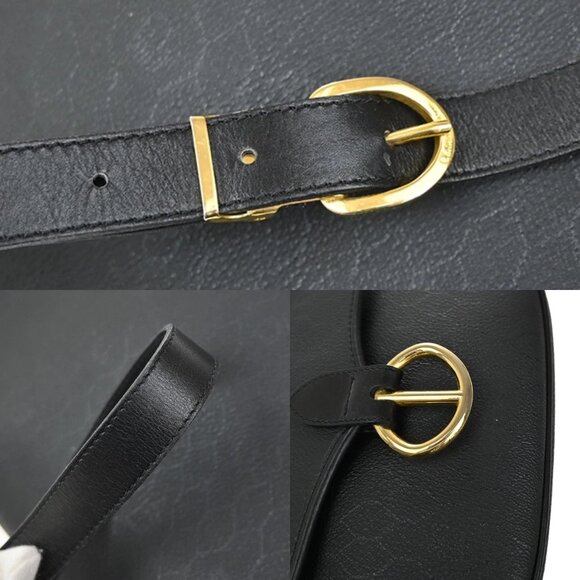 CHRISTIAN DIOR Logo Honeycomb Shoulder Bag PVC Leather Black GHW France 38YH770 - Picture 8 of 14